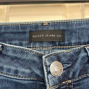 Women’s Silver Suki Skinny Crop Jeans 30x25 Blue Stretch Denim Mid rise